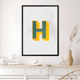 Obraz w ramie Typografia 3D - litera H