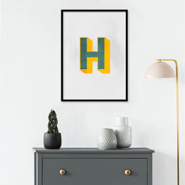 Plakat w ramie Typografia 3D - litera H