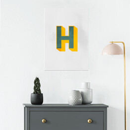 Plakat samoprzylepny Typografia 3D - litera H
