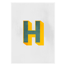 Plakat samoprzylepny Typografia 3D - litera H