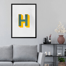 Obraz w ramie Typografia 3D - litera H