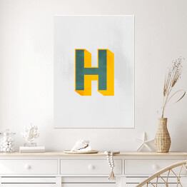 Plakat Typografia 3D - litera H