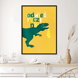 Plakat w ramie Dinozaur - odwieś ręcznik