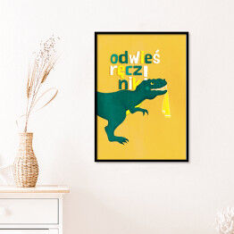 Plakat w ramie Dinozaur - odwieś ręcznik