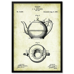 Obraz klasyczny Imbryk. Plakat patentowy w stylu retro