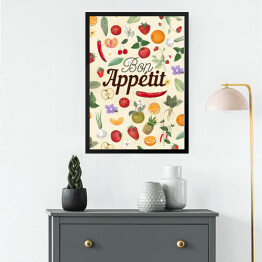 Obraz w ramie Bon appetit - warzywa i owoce