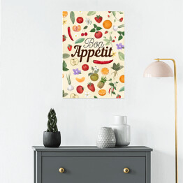 Plakat Bon appetit - warzywa i owoce