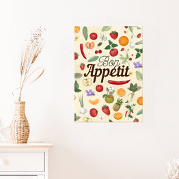 Plakat Bon appetit - warzywa i owoce
