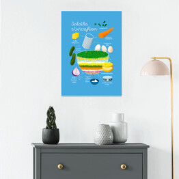 Plakat Ilustracja - przepis na sałatkę z tuńczykiem