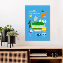 Plakat Ilustracja - przepis na sałatkę z tuńczykiem
