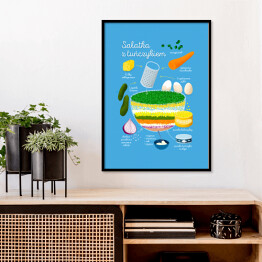 Plakat w ramie Ilustracja - przepis na sałatkę z tuńczykiem