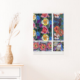 Plakat samoprzylepny Ornamenty kwiatowe kolaż