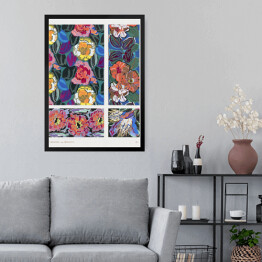 Obraz w ramie Ornamenty kwiatowe kolaż