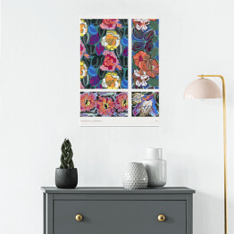 Plakat Ornamenty kwiatowe kolaż