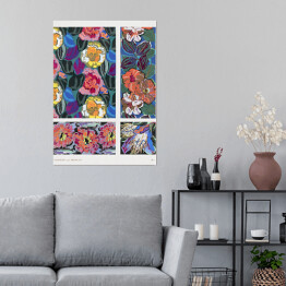 Plakat Ornamenty kwiatowe kolaż