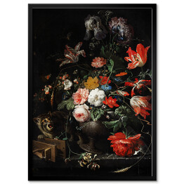 Obraz klasyczny Kwiaty w wazonie. Malarstwo olejne - reprodukcja