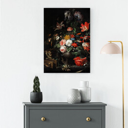 Obraz klasyczny Kwiaty w wazonie. Malarstwo olejne - reprodukcja