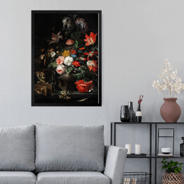 Obraz w ramie Kwiaty w wazonie. Malarstwo olejne - reprodukcja