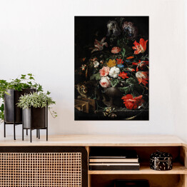 Plakat samoprzylepny Kwiaty w wazonie. Malarstwo olejne - reprodukcja