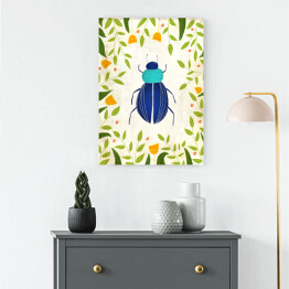 Obraz klasyczny Niebieski żuczek - robaczki