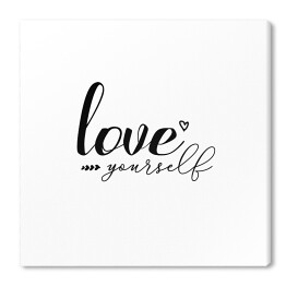 Obraz na płótnie "Love yourself" - ozdobna typografia