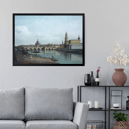 Obraz w ramie Canaletto "Drezno widziane z praewgo brzegu Łaby poniżej mostu Fryderyka Augusta" - reprodukcja