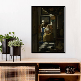 Plakat w ramie Vermeer Johannes "List miłosny" - reprodukcja