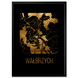 Obraz klasyczny Czarno złota mapa - Wałbrzych