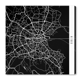 Obraz na płótnie Mapy miast świata - Dublin - czarna
