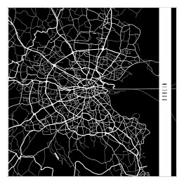 Plakat samoprzylepny Mapy miast świata - Dublin - czarna