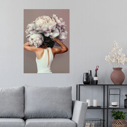 Plakat Dziewczyna w kwiatach. Nowoczesny portret