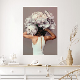 Plakat Dziewczyna w kwiatach. Nowoczesny portret