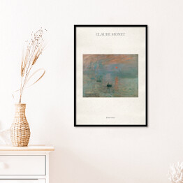 Plakat w ramie Claude Monet "Wschód słońca" - reprodukcja z napisem. Plakat z passe partout