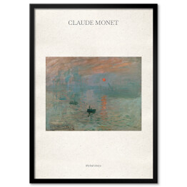 Obraz klasyczny Claude Monet "Wschód słońca" - reprodukcja z napisem. Plakat z passe partout