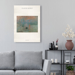 Obraz na płótnie Claude Monet "Wschód słońca" - reprodukcja z napisem. Plakat z passe partout