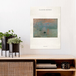 Plakat samoprzylepny Claude Monet "Wschód słońca" - reprodukcja z napisem. Plakat z passe partout