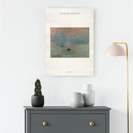 Obraz na płótnie Claude Monet "Wschód słońca" - reprodukcja z napisem. Plakat z passe partout