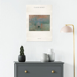 Plakat samoprzylepny Claude Monet "Wschód słońca" - reprodukcja z napisem. Plakat z passe partout