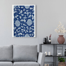 Obraz na płótnie Ornament kwiatowy niebieski