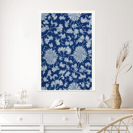 Plakat Ornament kwiatowy niebieski