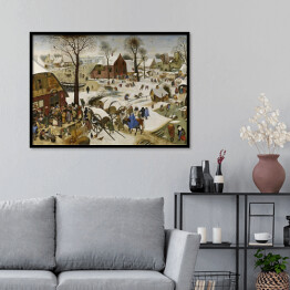 Plakat w ramie Pieter Bruegel Starszy "Spis ludności w Betlejem" - reprodukcja