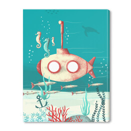 Obraz na płótnie Pod wodą - łódź podwodna