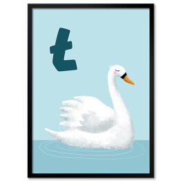 Plakat w ramie Alfabet - Ł jak łabędź 
