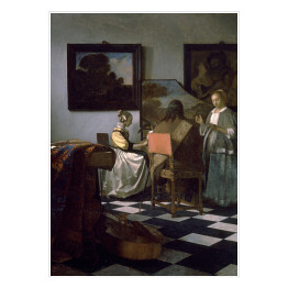 Plakat samoprzylepny Jan Vermeer Koncert Reprodukcja