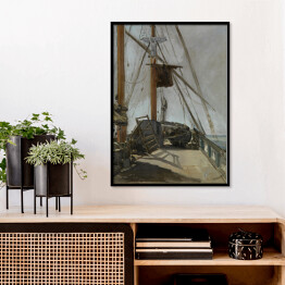 Plakat w ramie Édouard Manet "Pokład łodzi" - reprodukcja