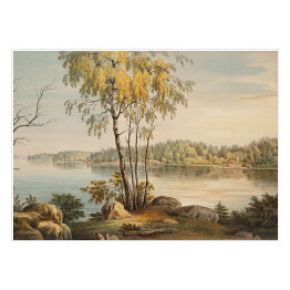 Plakat samoprzylepny Magnus von Wright Brzeg jeziora. Reprodukcja obrazu
