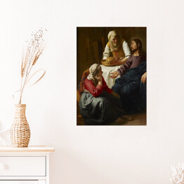 Plakat samoprzylepny Jan Vermeer "Chrystus w domu Marii i Marty" - reprodukcja