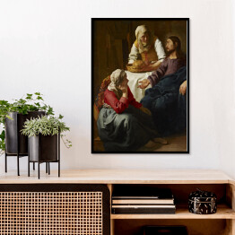 Plakat w ramie Jan Vermeer "Chrystus w domu Marii i Marty" - reprodukcja