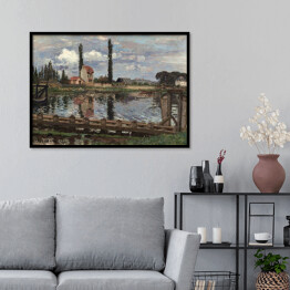 Plakat w ramie Camille Pissarro "Na skraju Sekwany w Port Marly" - reprodukcja