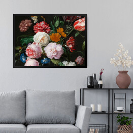 Obraz w ramie Kompozycja kwiatów ogrodowych i polnych